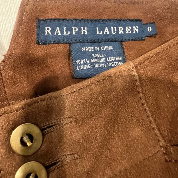 Ralph Lauren Vintage 100% Suede Leather Pants Size 8 - Picture 3 of 7